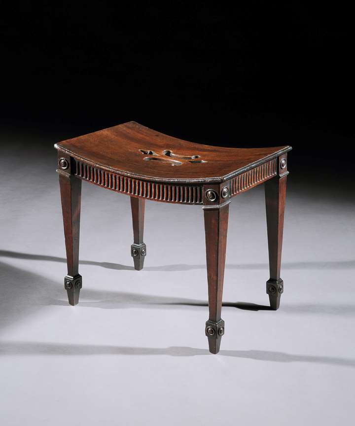 A Rare Mahogany Hall Stool in the Manner of John Linnell